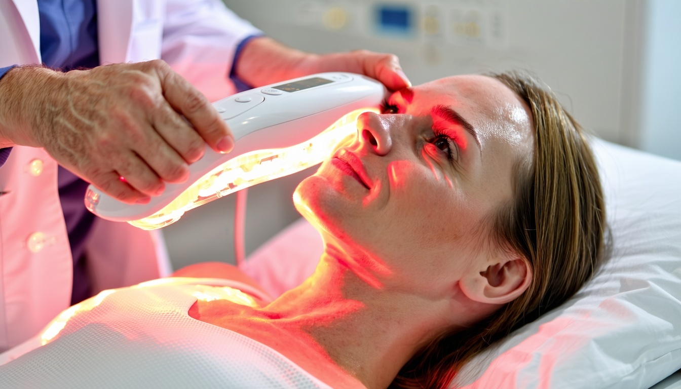 A medical professional demonstrating the use of a